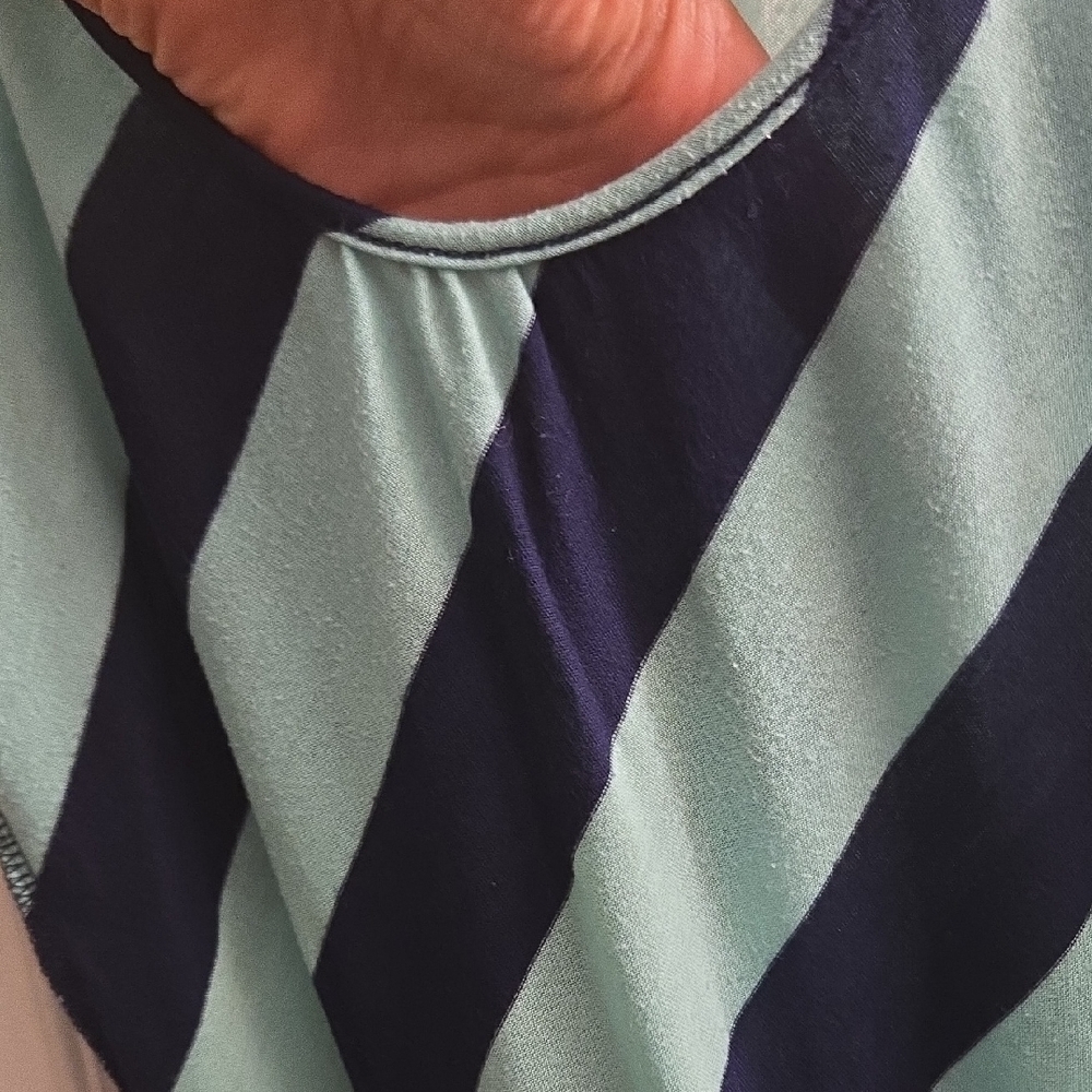 Striped Maxi Slip Dress in Aqua and Black - Picture 2 of 2